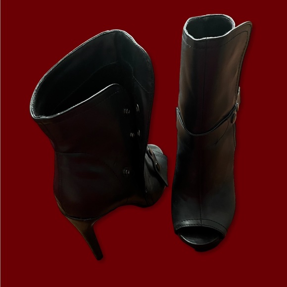 Laundry List Peep Toe Black Heels - Picture 3 of 4